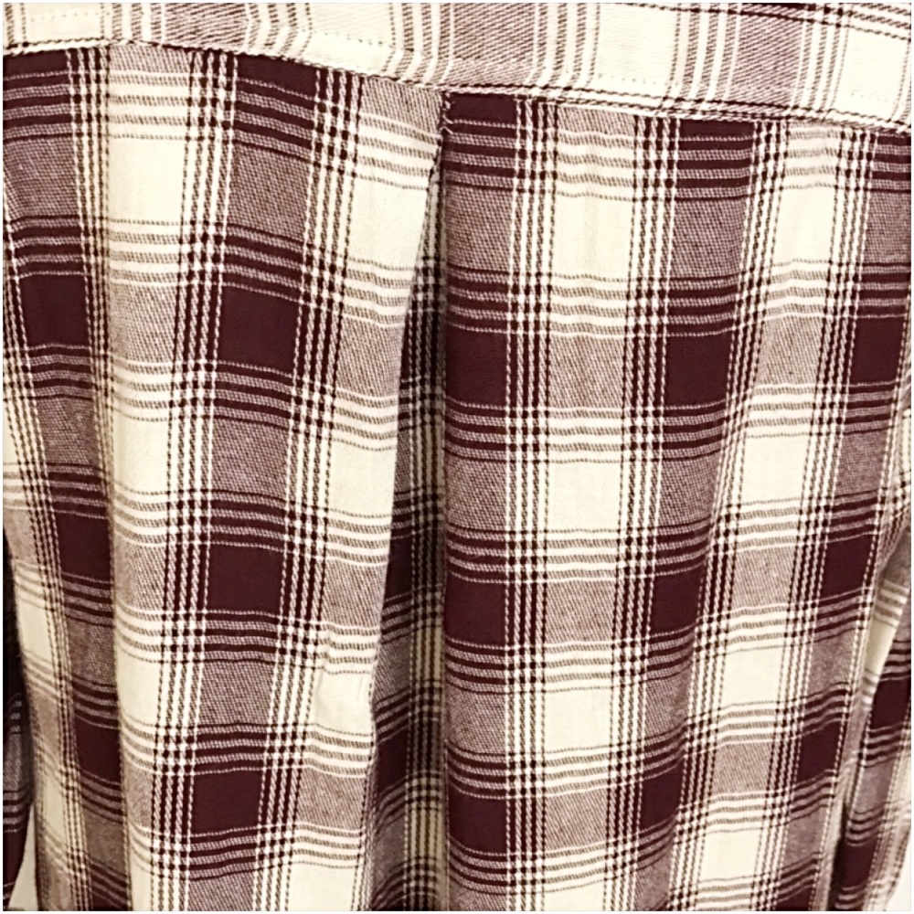 Boho Plaid Fringe Tunic Button Down Shirt SMLXL - Picture 3 of 8